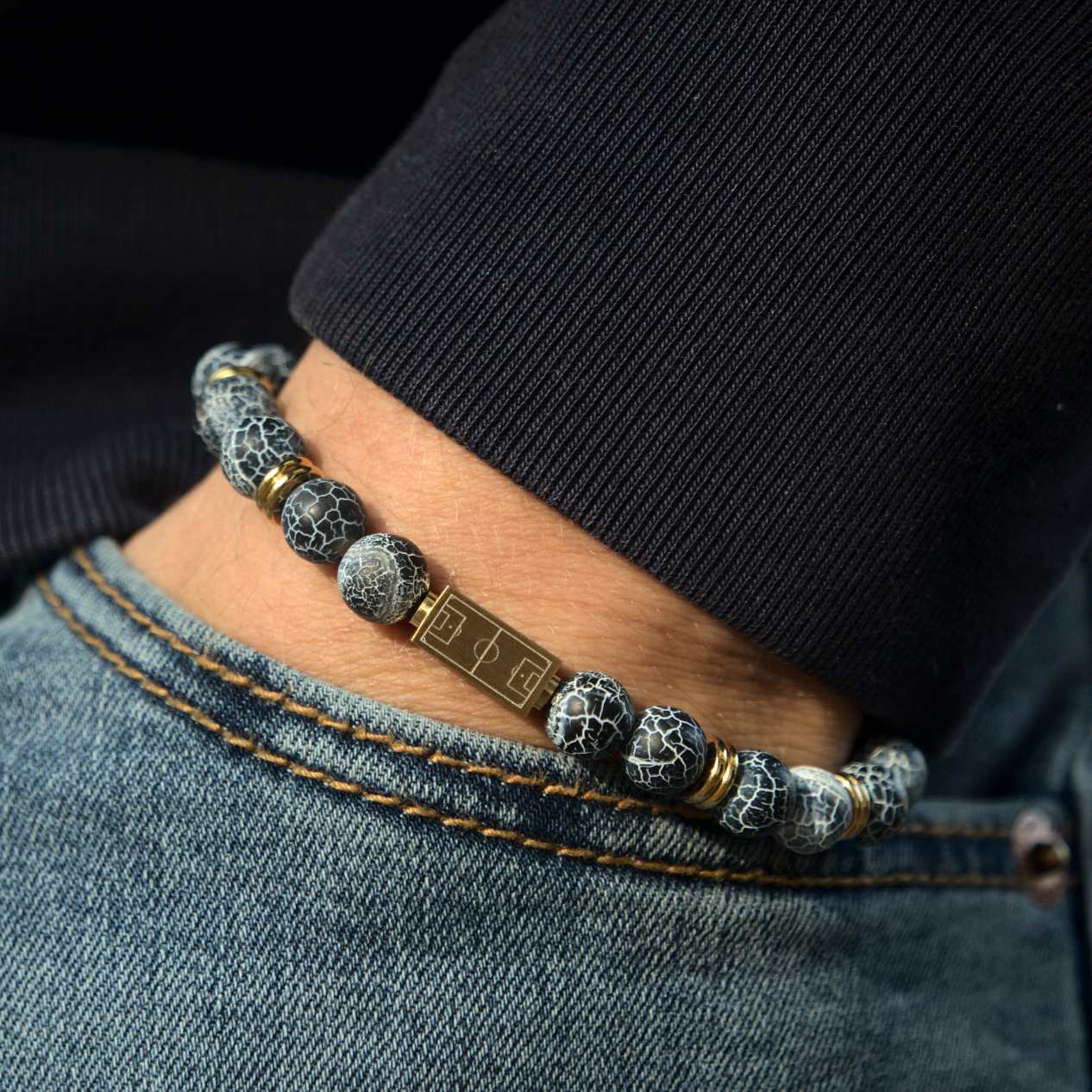 football engrave fossil blue