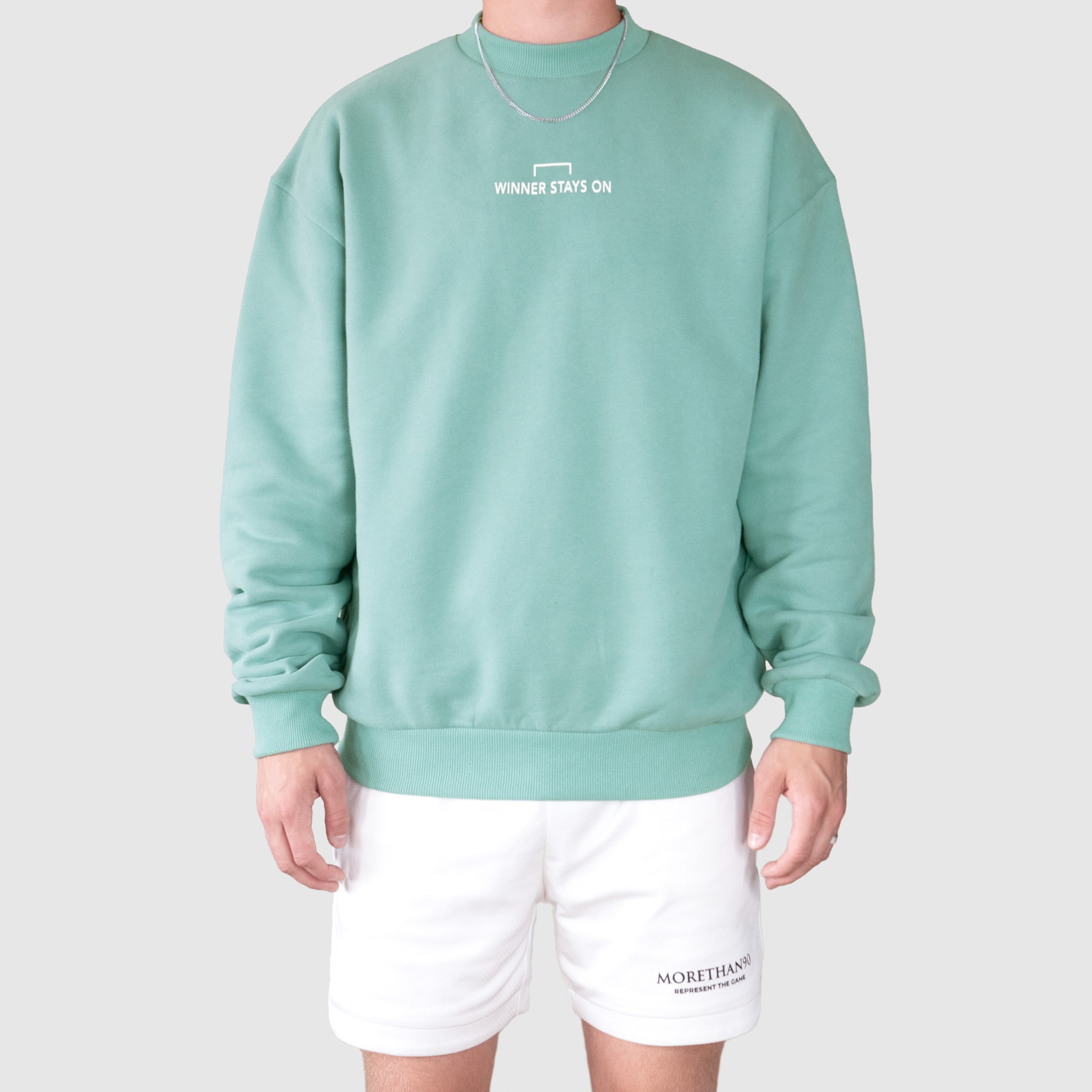 WINNER STAYS ON SWEATER (TURQUOISE)