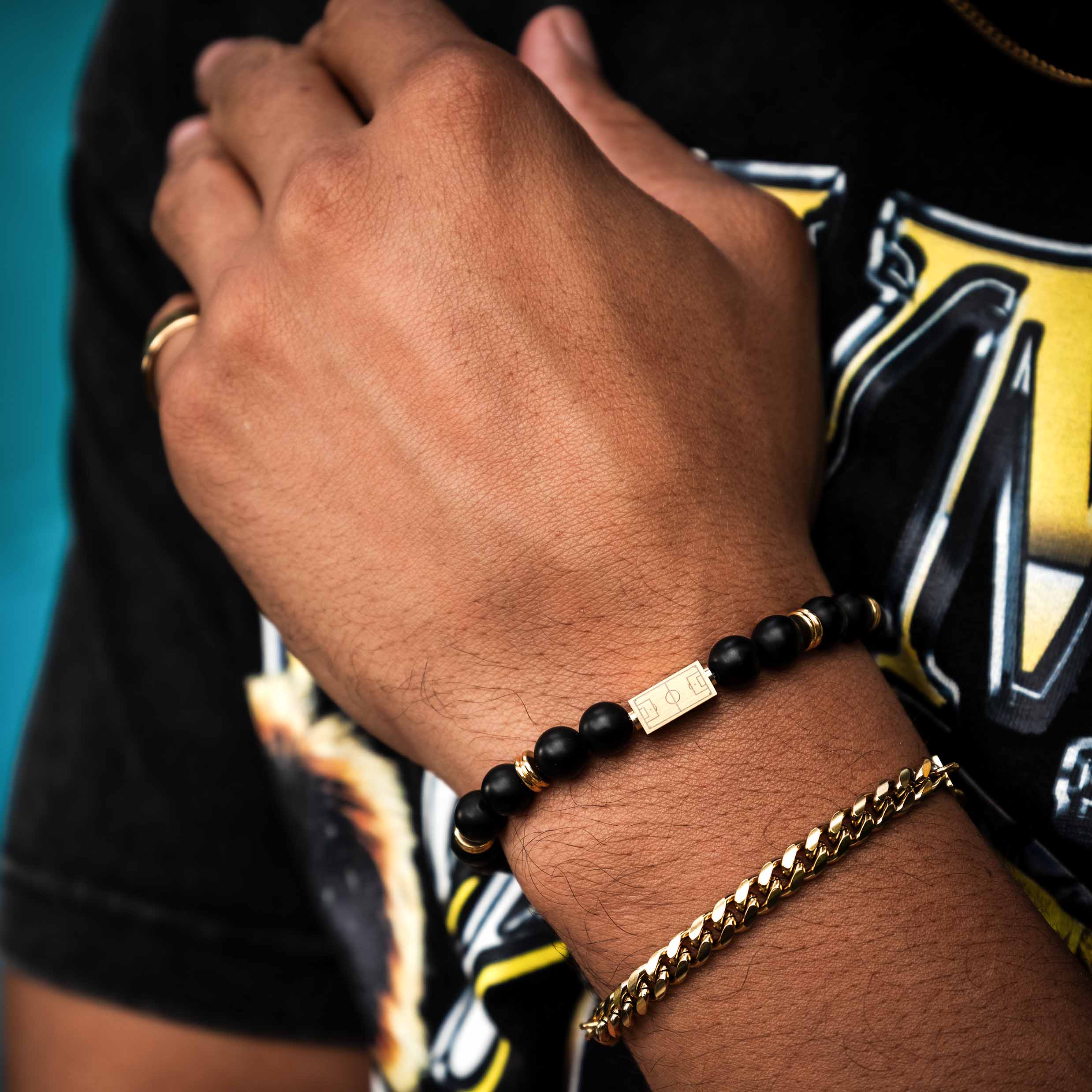 MATTE BLACK BRACELET (GOLD)