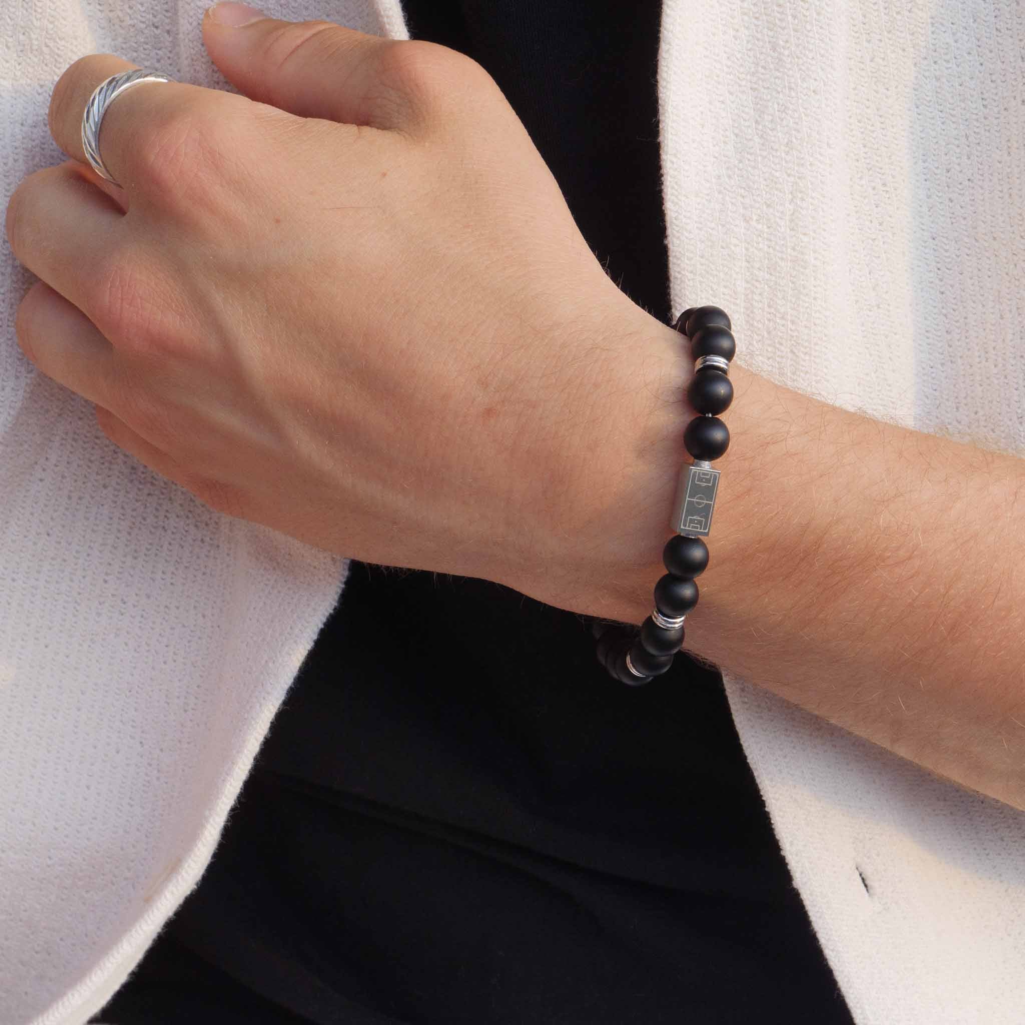 MATTE BLACK BRACELET (SILVER)