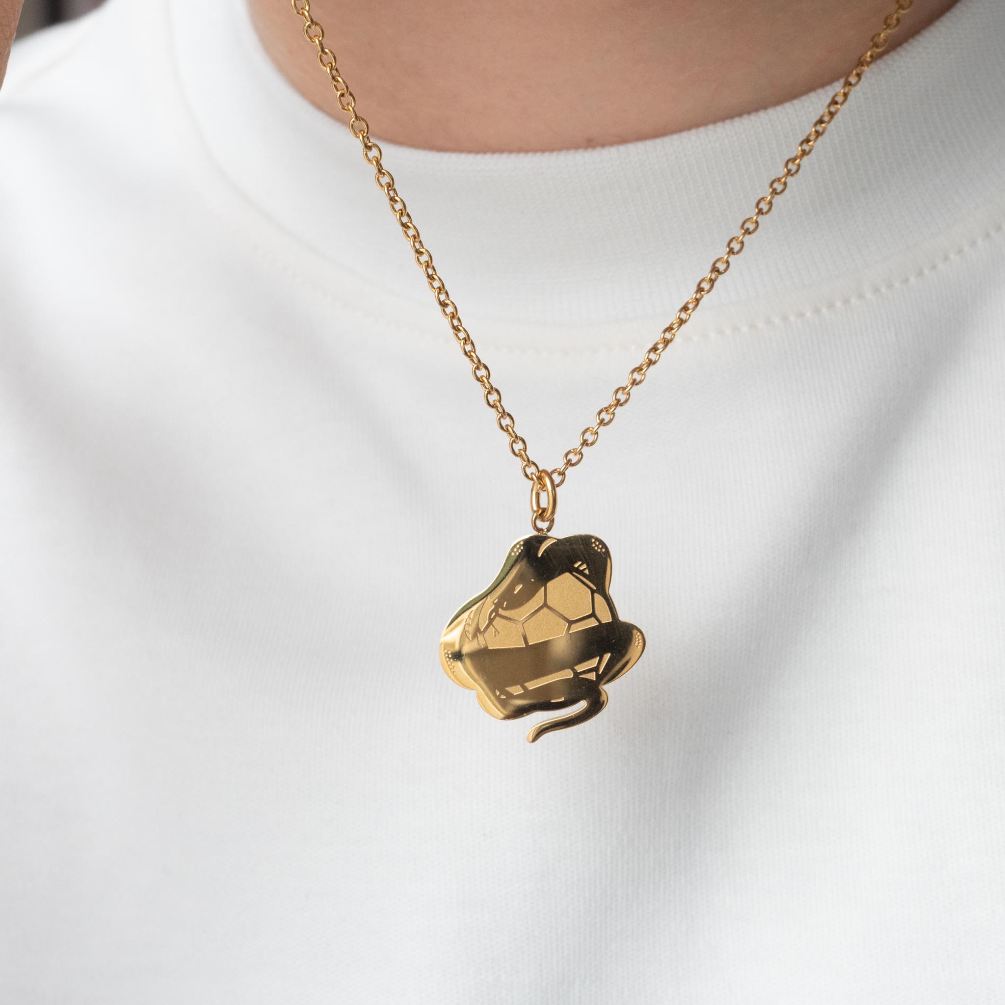 SNAKE PENDANT NECKLACE (GOLD)