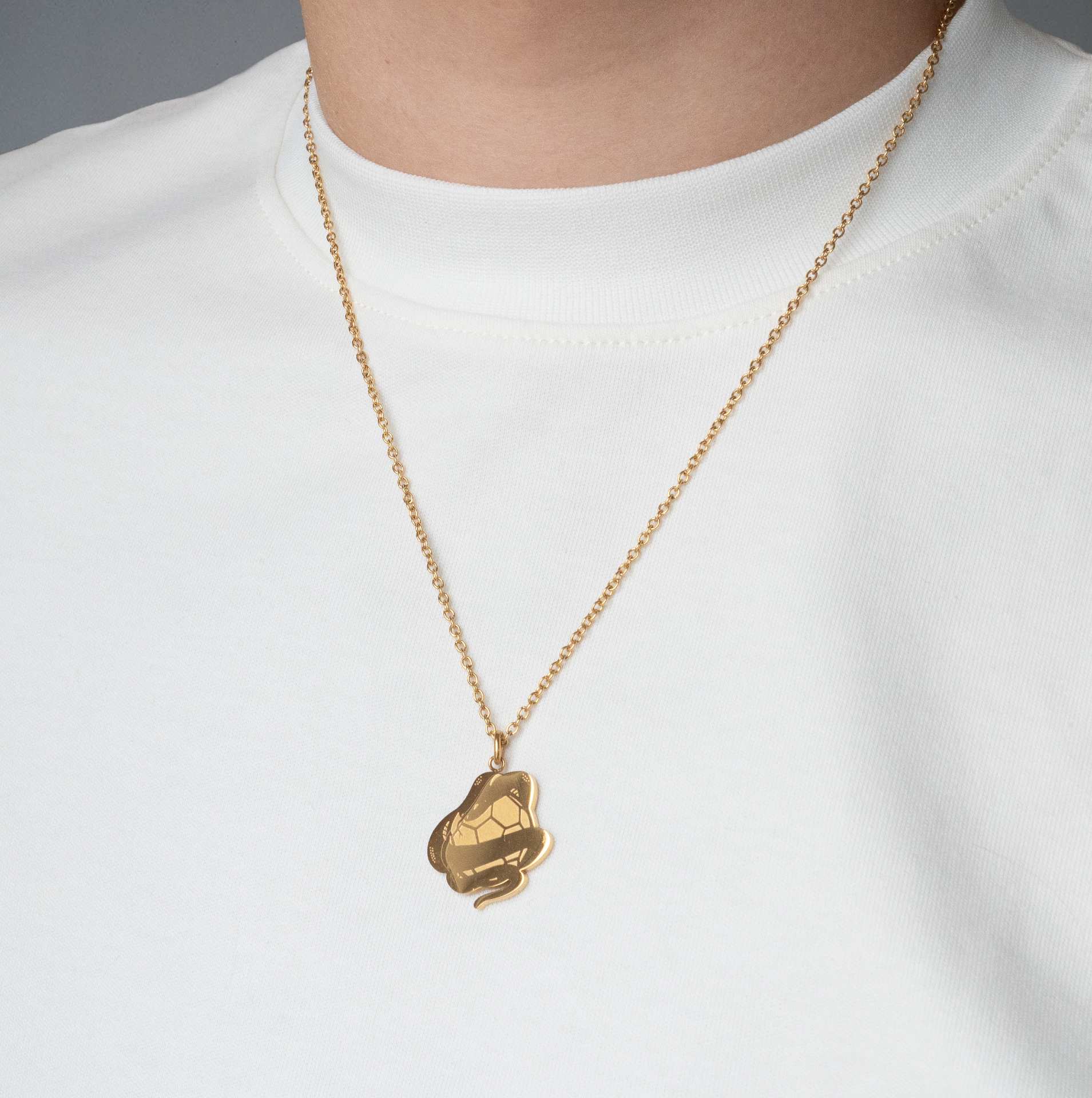 SNAKE PENDANT NECKLACE (GOLD)